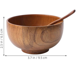 Tazón de madera para postres, ecológico, sin recubrimiento, pulido, para el hogar, hotel, para frutas y bocadillos. - Product Image 3