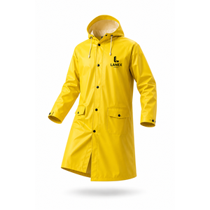 Impermeable Personalizado OEM, Chaqueta Larga para Lluvia con Capucha, PU PVC, para Hombre y Mujer, Ropa de Trabajo para Exteriores, Pesca, Senderismo, Diseño de Logotipo Personalizado, Forro Polar - Product Image 1