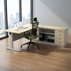 Escritorio de Computadora Independiente de Tablero de Aglomerado Moderno y Duradero de la Marca AY Office System, con Altura Ajustable, Cajón para Archivos y Almacenamiento, para Uso en el Hogar y la Oficina - Product Image 1
