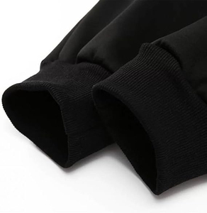 Conjunto Deportivo para Hombre, Sudadera con Capucha Negra, Forro Polar, Pantalones Casuales de Invierno, Manga Larga, Color Sólido, Cierre con Cordón - Product Image 5