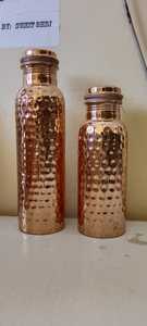 Bouteille d'eau en cuivre pur 1 litre, bouteille ayurvédique, anti-fuite, écologique, réutilisable pour la maison, le bureau, la salle de sport, les voyages - Product Image 2