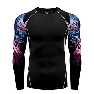<b>Custom</b> Sublimation Wholesale Men Rash Guard Long Sleeve <b>Compression</b> Fitness <b>Shirt</b> Quick Dry Breathable Sportswear Supplier - Product Image 4