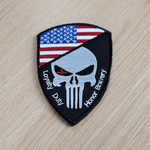 Parche Bordado con la Bandera Americana, con Gancho y Bucle, Accesorios Tácticos para Uniformes, Parche de EE. UU. en Blanco y Negro - Product Image 4