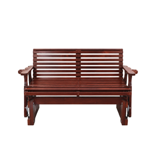 Modern Outdoor Wooden Glider <b>Bench</b> Patio Garden Swing <b>Bench</b> Solid <b>Wood</b> Seating for Villa Resort Hotel - Product Image 4
