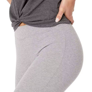 Leggings de yoga taille haute unis pour femme, longueur intégrale, en Spandex/Nylon, extensibles dans les quatre sens, taille élastique, respirants, côtelés, séchage rapide, 220g - Product Image 4
