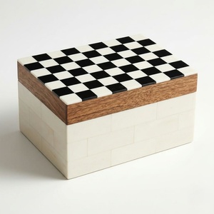Caja de Joyería de Hueso Incrustado Hecha a Mano, Moderna, de Lujo, Ecológica, con Caja de Pañuelos para Guardar Pendientes a Buen Precio - Product Image 4