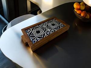 Plateau de service en bois imprimé avec poignée pour petit-déjeuner au lit, idéal pour le service du petit-déjeuner matinal, vente en gros - Product Image 4