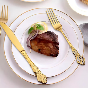 Juego de Cubiertos Ecológicos y Elegantes de Acero Inoxidable, Oferta Especial, Cubiertos Dorados que Incluyen Cuchillo, Tenedor y Cuchara para Bodas y Cenas - Product Image 6