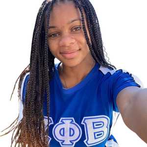 Camiseta Premium Zeta Phi Beta con Bordado Azul de Letras Griegas para Mujer, Tela Suave, Estilo Casual y Elegante para Uso Diario - Product Image 2