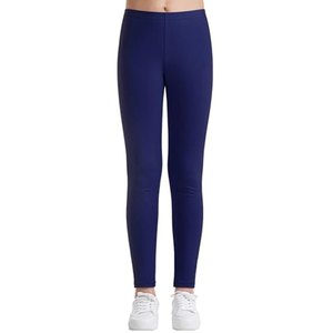 Children's School Uniform Pants Kids <b>Navy</b> Blue Cotton Spandex Custom Logo <b>Leggings</b> For <b>Girls</b> - Product Image 1