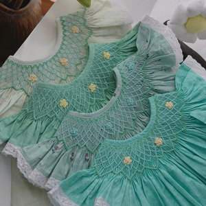 Vestido de Bebé Niña Hecho en Vietnam, OEM, Lino Suave, Corte Holgado, Largo Personalizado, Estilo Floral y Animal - Product Image 1