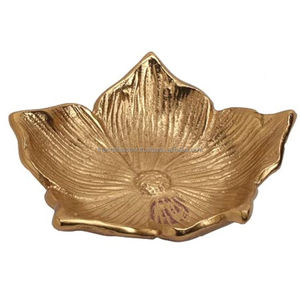 Vente en gros Centre de table doré en métal aluminium pour décoration Bol de luxe avec bol de service en métal doré - Product Image 4