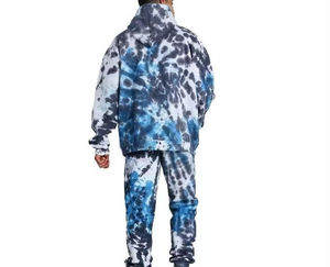 Men's Tie Dye <b>Tracksuit</b> Hooded Jogger Set Quick Dry Breathable Casual <b>Tracksuit</b> Set Blue Black Gradient Streetwear <b>Tracksuits</b> - Product Image 5