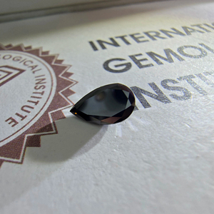 Diamant de laboratoire noir brillant en forme de poire de 1,02 carat, fantaisie noir, certifié IGI, pierre précieuse créée en laboratoire - Product Image 2