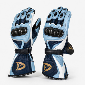 Gants de course unisexes en cuir respirant à doigts complets, avec protection de la paume et fermeture auto-agrippante, pour moto – Vente chaude - Product Image 3