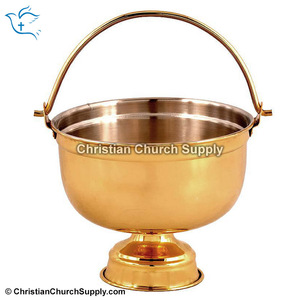 Petit seau à eau bénite |   Seau à eau bénite en laiton pour les rituels religieux – Export Corporation - Product Image 2