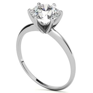 Anillo Solitario de Moissanita con Corte Brillante, Chapado en Oro de 14K, Plata de Ley 925, Joyería de Lujo Clásica para Compromiso, Boda, Aniversario o Promesa - Product Image 3