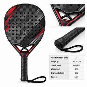Raqueta de Pádel Híbrida de Carbono 12K con Núcleo de EVA en Forma de Lágrima y Empuñadura de PU Antideslizante para Deportes Profesionales y Colecciones Personalizadas - Product Image 3