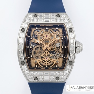 Montre Richard Mille en alliage de diamant et cristal, 42 mm, analogique, quartz, acier inoxydable, fermoir déployant, unisexe, luxe, antique, silicone - Product Image 1