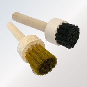 Cepillo de limpieza de precisión para tamices de madera dura, con cerdas de nailon negras, cepillo de laboratorio manual, OEM personalizado - Product Image 1
