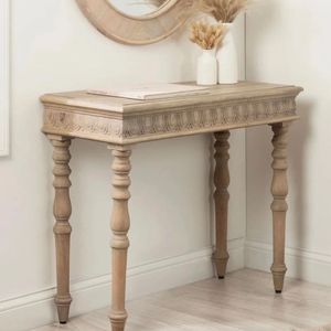 Vintage Carved <b>Wood</b> Console <b>Table</b> <b>Rustic</b> Entryway Sofa Side <b>Table</b> Antique Accent Hall <b>Table</b> - Product Image 3