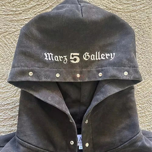 Ropa para Hombre de Alta Calidad, Sudadera con Capucha para Hombre con Lavado Ácido, Sudaderas Vintage con Efecto Desgastado, Ropa Urbana con Lavado Personalizado - Product Image 2