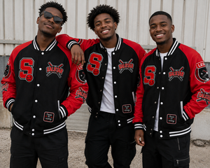 Custom Black Red Varsity Letterman <b>Jacket</b> Premium Wool <b>Baseball</b> <b>Bomber</b> <b>Jacket</b> with Embroidery Patches OEM/ODM Manufacturer - Product Image 5