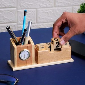 นาฬิกาตั้งโต๊ะไม้มะม่วงงานแฮนด์เมดสไตล์มินิมอล - ราคาขายส่ง - Product Image 3