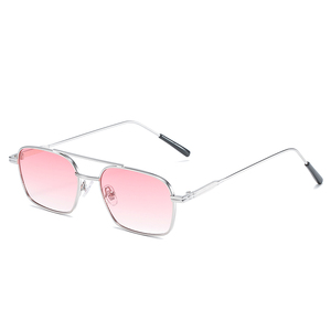 Gafas de Sol Rectangulares de Doble Puente Metálicas con Protección UV, Montura Completa, Ligeras y Duraderas, con Logotipo Personalizado, Últimas Tendencias RTS - Product Image 4