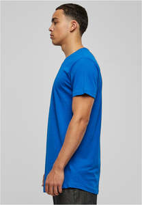เสื้อยืดคอกลมชายทรงยาวสีน้ำเงินรอยัล แบรนด์ Custom Men รุ่น Streetwear ผ้าฝ้ายเนื้อดี ทรงเข้ารูป สไตล์ฮิปฮอป เสื้อยืดเรียบง่ายสำหรับผู้ชาย - Product Image 2