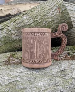 Chope en bois Arbre de Vie avec poignée serpent, faite à la main, cadeau unique, récipient à boire, ustensile de cuisine, écologique, traditionnelle - Product Image 5