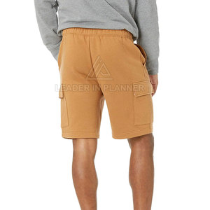 กางเกงขาสั้นผ้าฝ้ายฟลีซผู้ชาย แห้งเร็ว ระบายอากาศดี สวมใส่สบาย เหมาะสำหรับออกกำลังกาย มีเชือกผูกเอวและกระเป๋าข้าง ใส่ได้ในช่วงฤดูร้อน - Product Image 2