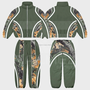 Wholesale Printed Windbreaker <b>Tracksuit</b> Nylon Men Zipper Custom Logo Regular Two Piece Jacket Trouser Set Eco-Friendly Windproof - Product Image 3