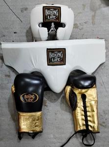Professional High Quality Custom Made No Boxing No Life Boxing Set Genuine Leather Boxing <b>Gloves</b> Custom Logo LaceUp Closure Lace - Product Image 4