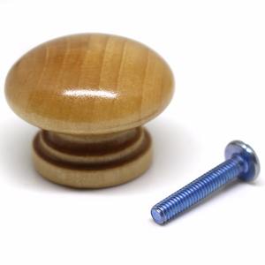 OEM Taille personnalisée Bois lisse toucher petit tiroir d'armoire rond en bois boutons et poignées de commode et de penderie - Product Image 1