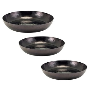 Plateau de service en aluminium au design moderne et tendance, finition argentée dorée, émail de luxe, passe au lave-vaisselle, design martelé - Product Image 5