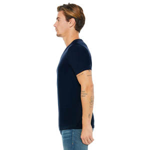 Camiseta de Hombre con Cuello en V, Manga Corta, 100% Algodón, Corte Holgado, Color Sólido, Estilo Casual, Tejido Jersey, Logotipo Frontal, Antiencogimiento - Product Image 4