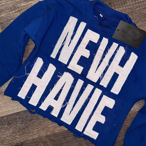 Tùy Chỉnh Đau Khổ Thêu 100% Cotton Hai Lớp Quá Khổ Của Nam Giới Chất Lượng Cao Đồ Họa In Dài Tay Áo Nhanh Chóng Khô - Product Image 2