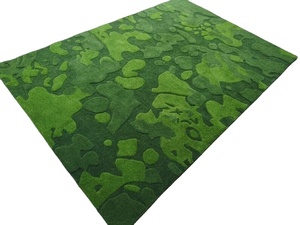 Alfombra Moderna Hecha a Mano, Alfombra Texturizada Abstracta Verde |   Alfombra de área con diseño orgánico |   Alfombra para Sala de Estar |   Decoración del Hogar de Tamaño Personalizado - Product Image 2