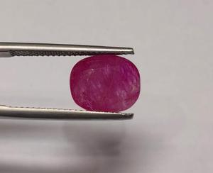 พลอยทับทิมพม่าธรรมชาติสีแดง ไม่ผ่านการอบอุ่น รูปทรงวงรี สำหรับทำแหวน - Product Image 2