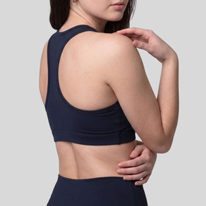2026 New Design Triangle Lace Trimmed Wire-Free Breathable Women's Sports Bra Adjustable Straps Backless Spandex/Nylon Summer - Product Image 2