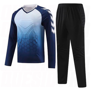 Boys Goalkeeper Soccer Jersey and Pants Set Padded Long Sleeve Goalie Shirt with Protective Elbow <b>Knee</b> Padding Youth Football - Product Image 1