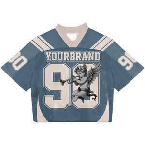 Factory Custom American Football Jersey V-Neck Polyester Mesh Digital Print Streetwear Retro Football Jersey - Product Image 5