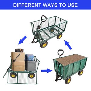 Chariot de jardin en tissu vert, chariot à main facile à transporter pour le bois de chauffage - Product Image 3