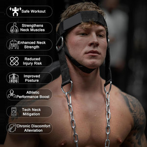 Arnés de Cuello de Nailon Negro con Logotipo Personalizado, Cadena y Placa de Peso para Entrenamiento de Fuerza - Product Image 6