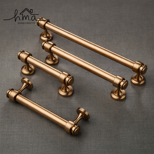 Tirador de Gabinete Estilo Vintage de Latón Cepillado Acanalado, Tirador Clásico para Cajones, Tirador Decorativo para Muebles de Cocina, Armarios y Guardarropas - Product Image 4