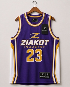 Camiseta de Baloncesto Personalizada al por Mayor con Diseño de Hongos Mágicos 3D Púrpura y Blanco sobre Geometría Sagrada, Estilo Psicodélico y Auténtico - Product Image 3