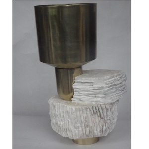 Haute qualité ovale en aluminium et marbre bol Table à manger décor bol décoratif bol de service maison Table artisanat moderne - Product Image 4