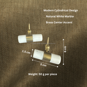 Bouton de meuble en marbre blanc de luxe AG Elements |   Poignée de tiroir moderne et minimaliste pour commode de cuisine ou chambre à coucher, 5 cm - Product Image 3