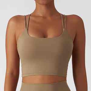 Soutien-gorge de sport respirant et à séchage rapide avec logo personnalisé, bretelles croisées au dos, idéal pour la course, le fitness et le yoga - Product Image 4